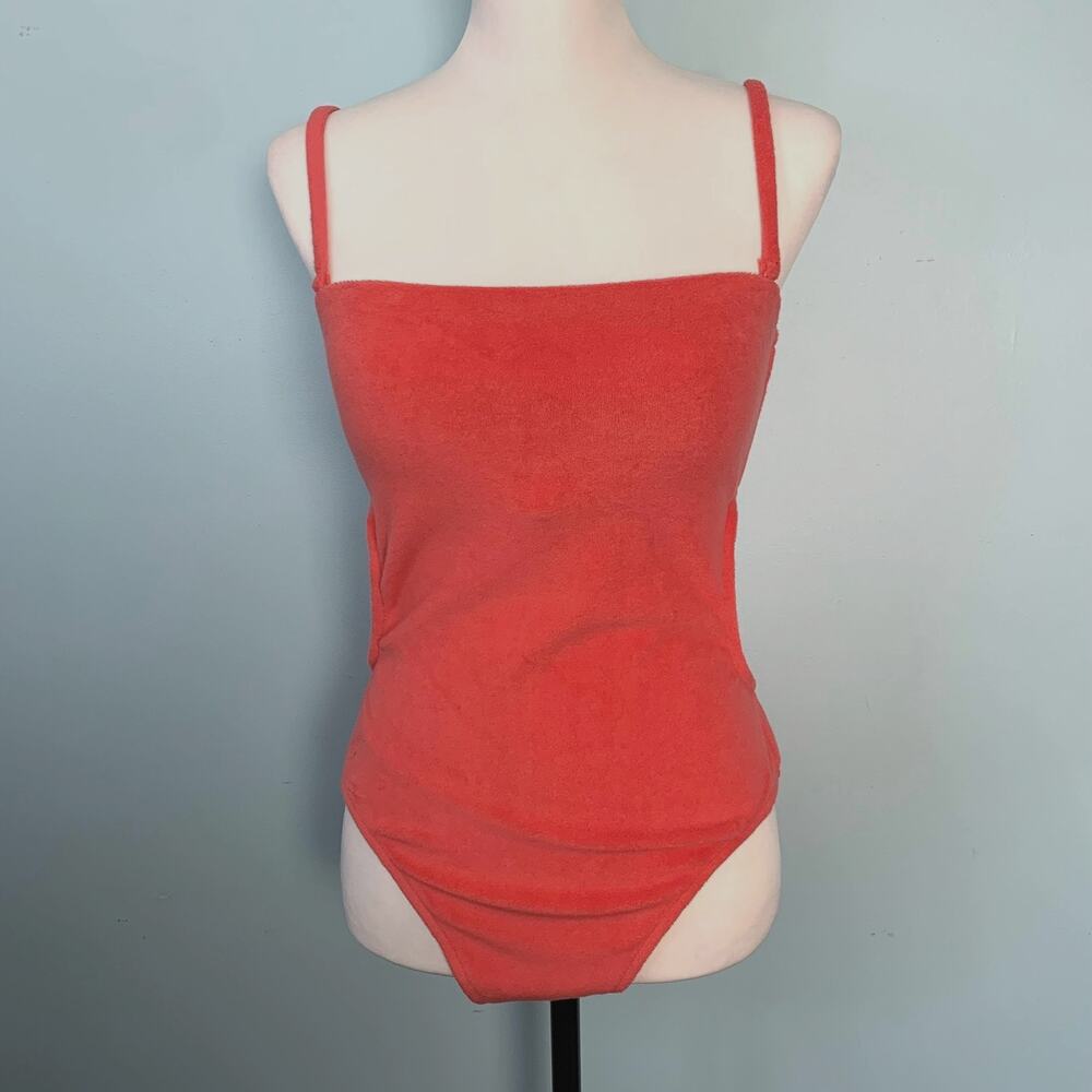 NWT J. Crew Coral Cutout Bandeau One-Piece in Terry Size 10 - Picture 3 of 8
